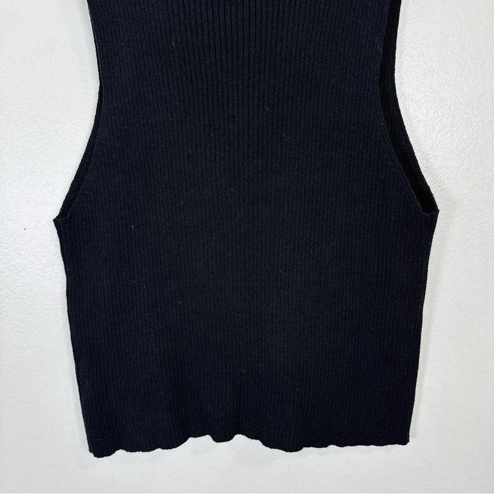 Free People One Ribbed Mesh Ruched Neck Tank Top - Picture 14 of 15